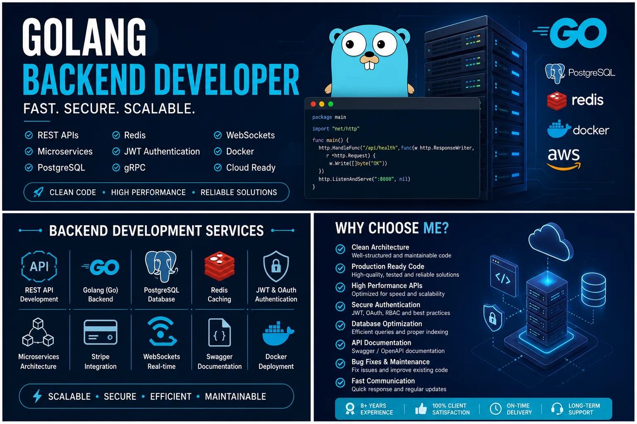 build high performance Golang backend REST API and microservices